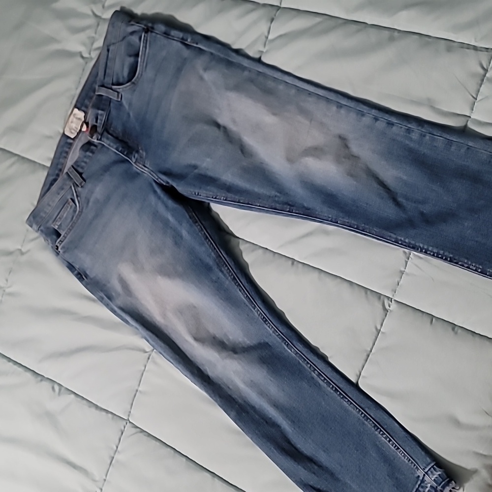 Curret/Elliott Cropped Fringe/Raw Hem Straight Leg Jeans Women's 30 sz 14